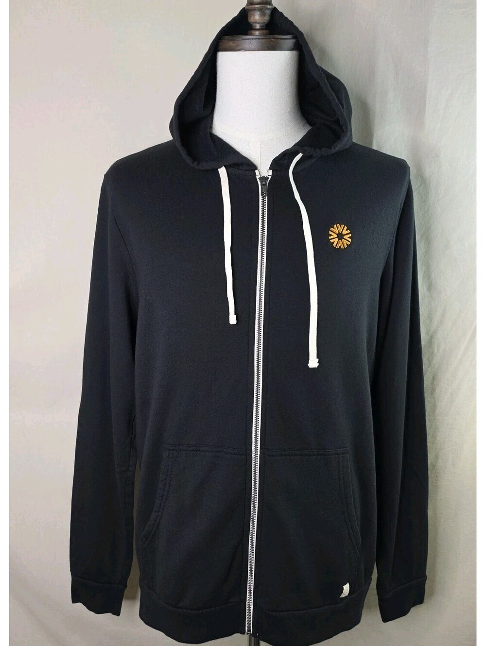 Marine Layer Afternoon Full Zip Hoodie L Black Custom 2026 NWT $108